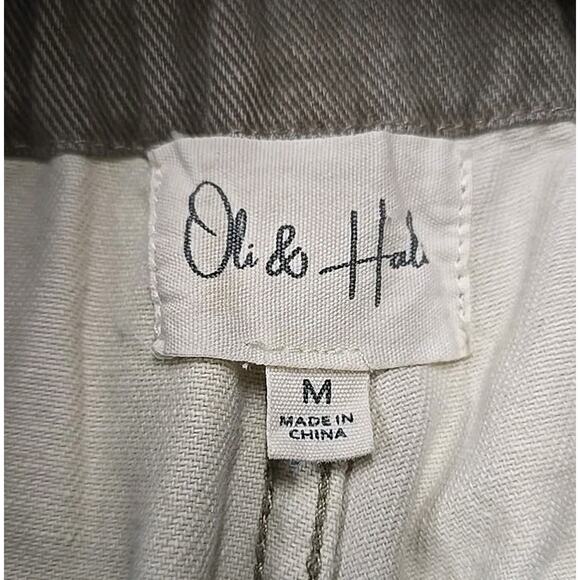 Oli & Hali Patchwork Paperbag Cargo Pants M Boho Utility Earthy Mineral Wash - Picture 3 of 16